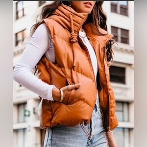 H Women's Quilted Orange Vest